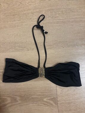 ALDO Black Bandeau Bikini Top with Gold Accent